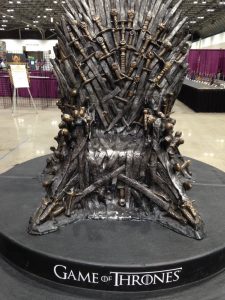 I've found the perfect office chair. I wonder if swords still bother Border Security when welded into a throne?